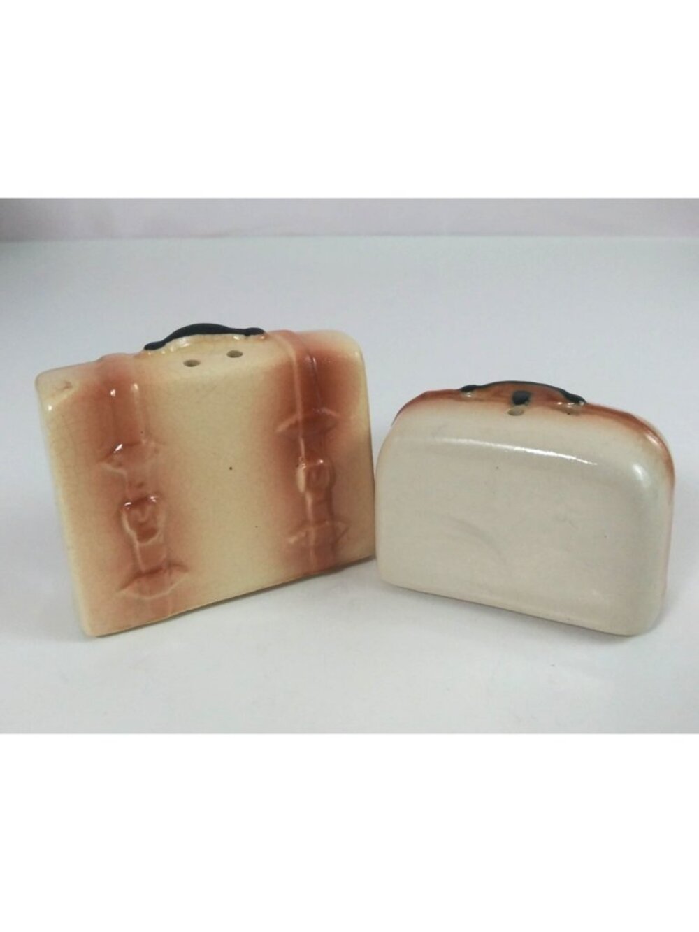 Vintage Cream & Tan Suitcases Salt & Pepper Shakers